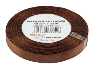 Wstka satynowa 12mm/32m 142 brzowy