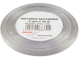 Wstka satynowa 12mm/32m 179 srebrny