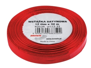 Wstka satynowa 12mm/32m 33 bordowy