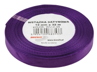 Wstka satynowa 12mm/32m 34 fioletowy