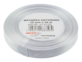 Wstka satynowa 12mm/32m 36 platynowy