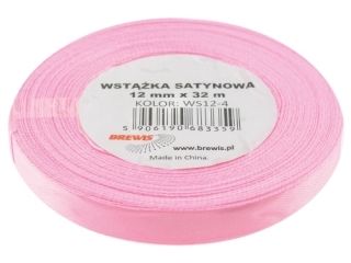 Wstka satynowa 12mm/32m 4 jasny rowy