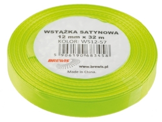 Wstka satynowa 12mm/32m 57 limonkowy