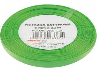 Wstka satyn. 6mm/32m 115 zielony