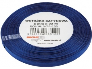 Wstka satyn. 6mm/32m 153 granatowy