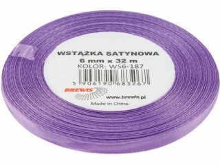 Wstka satyn. 6mm/32m 187 lawendowy