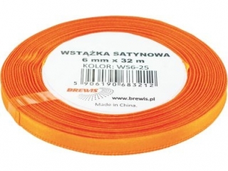 Wstka satyn. 6mm/32m 25 pomaracz A`2