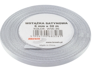 Wstka satyn. 6mm/32m 36 platynowy A`2