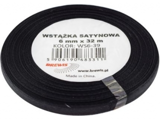 Wstka satyn. 6mm/32m 39 czarny A`2