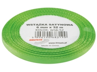 Wstka satyn. 6mm/32m 52 zielony A`2