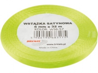 Wstka satyn. 6mm/32m 57 limonkowy A`2