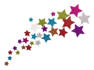 Naklejki dekoracyjne - brokatowe gwiazdki ASPROM