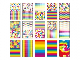 Blok z motywami COLORS, 80g/m2, A4, 15 ark, 27 motyw, Happy Color [opakowanie=10szt]