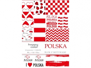 Blok z motywami HAPPY COLOR Polska 80g A4 15k. 10 motyww