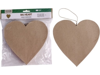 Ksztat z papier mache BIG HEART, 19x2.5cm, Happy Color