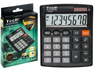 Kalkulator biurowy TOOR TR-2483 8-pozycyjny HURT [opakowanie=5szt]