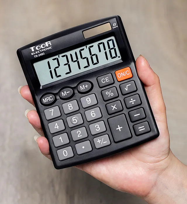 Kalkulator biurowy TOOR TR-2483 8-pozycyjny HURT [opakowanie=5szt]