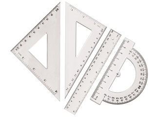 Zestaw geometryczny TETIS BL001 linijka 15 cm HURT