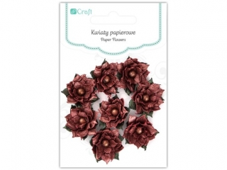 Poinsencje papierowe DPCRAFT 8szt. Metallic red