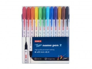 DONG-A PISAK DWUSTRONNY PERMANENTNY NAME PEN 2, 12 KOLORW (8, 02 proc.)