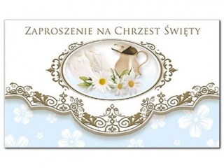 Zaproszenie skadane Chrzest nr 44672 niebieskie a10