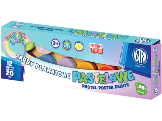 Farby plakatowe ASTRA pastelowe 12 kolorw - 20ml