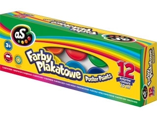 Farby plakatowe AS 12 kolorw - 20 ml