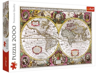 Puzzle 2000 TREFL Mapa Ziemi, 1630