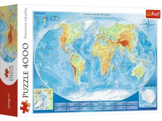 Puzzle 4000 TREFL Wielka mapa fizyczna wiata