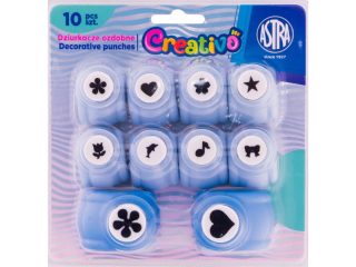 Dziurkacz ozdobny 1 ASTRA Creativo - 10 el. (10 mm - 8 szt. + 18 mm - 2 szt.)   [opakowanie=12szt]