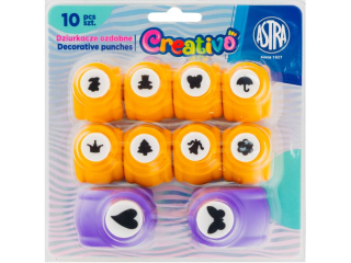 Dziurkacz ozdobny 2 ASTRA Creativo - 10 el. (10 mm - 8 szt. + 18 mm - 2 szt.)   [opakowanie=12szt]