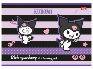 Blok rysunkowy A4 20 kartek okadka kredowana 80 g/m2 KUROMI [opakowanie=10szt]