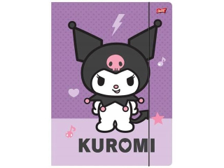 Teczka z gumk A4 300 g/m2 KUROMI PINK [opakowanie=10szt]