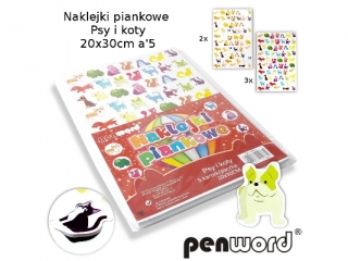 NAKLEJKI PIANKOWE NPS-1 PSY I KOTY 20X30a5