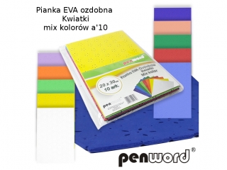 PIANKA EVA OZDOBNA KWIATKI MIX KOLORÓW 20X30 a10