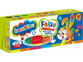 Farby plakatowe BAMBINO 10 kolorw, 20 ml HURT [opakowanie=15szt]