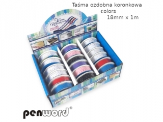 TAMA OZDOBNA KORONKOWA COLORS 18mmx1m