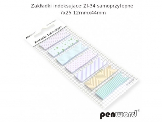 ZAKADKI INDEKSUJCE ZI-34 SAMOPRZYLEPNE 7x25 12mmx44mm