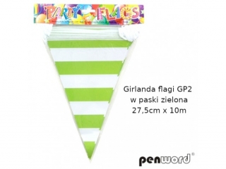 GIRLANDA FLAGI GP2 W PASKI ZIELONA 27,5cmx10m