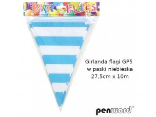GIRLANDA FLAGI GP5 W PASKI NIEBIESKA 27, 5cmx10m