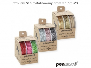 SZNUREK S10 METALIZOWANY 3mm x 1, 5m a3