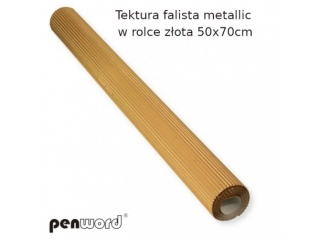 Tektura falista PENWORD w rolce 50x70cm metallic - zota