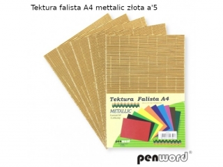 Tektura falista PENWORD A4 5ark. metallic - zota