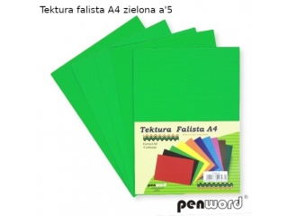 Tektura falista PENWORD A4 5ark. - zielona