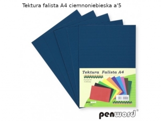 Tektura falista PENWORD A4 5ark. - ciemnoniebieska