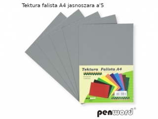 Tektura falista PENWORD A4 5ark. - jasnoszara