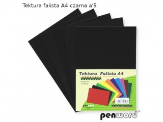 Tektura falista PENWORD A4 5ark. - czarna