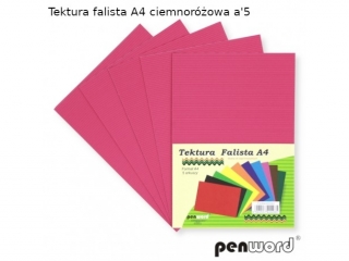 Tektura falista PENWORD A4 5ark. - ciemnorowa