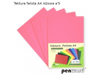 Tektura falista PENWORD A4 5ark. - rowa