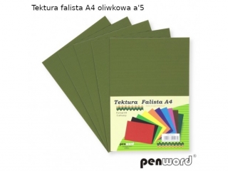 Tektura falista PENWORD A4 5ark. - oliwkowa